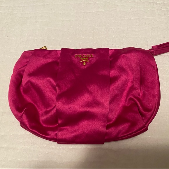 Prada Wristlet - Satin Fuchsia Pink - Like New Condition - Picture 8 of 9